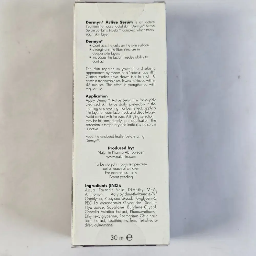 Dermyn Active Serum 30mL Natural Face Lift (Dead Stock)